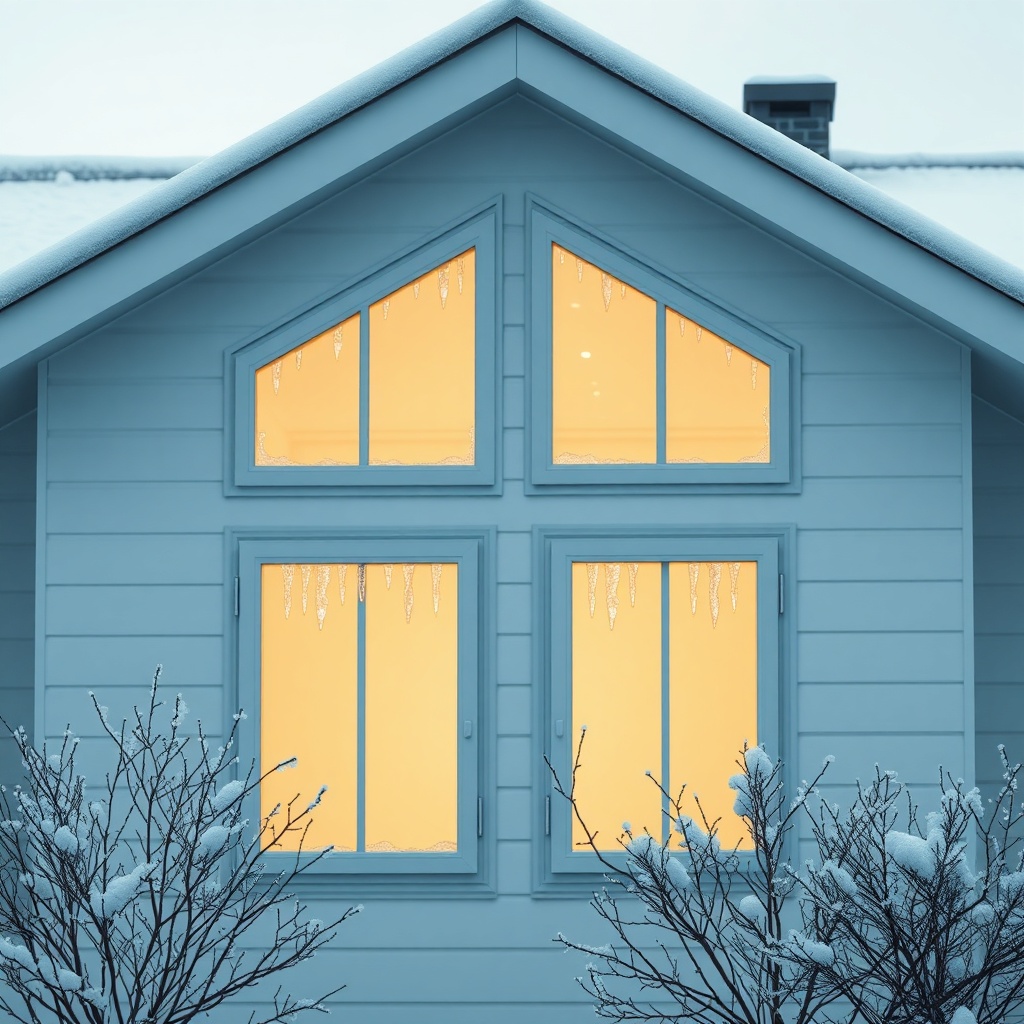 <Clean photorealistic photo of a modern house with PencereUzmanim double-glazed PVC window